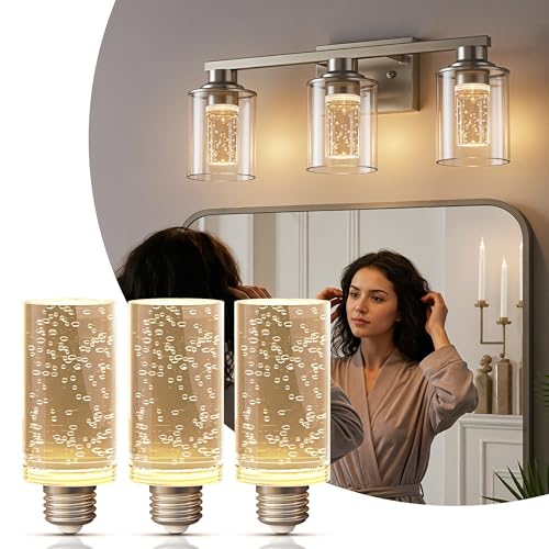 L LOHAS LED Light Bulbs,E26 LED Bulbs Soft White 3000K,40W Equivalent,500 Lumen Dimmable,5 watt Acrylic Bubble Light Bulb Replacement for Vanity Lighting Fixtures,Chandeliers,Wall Sconces 3 Pack