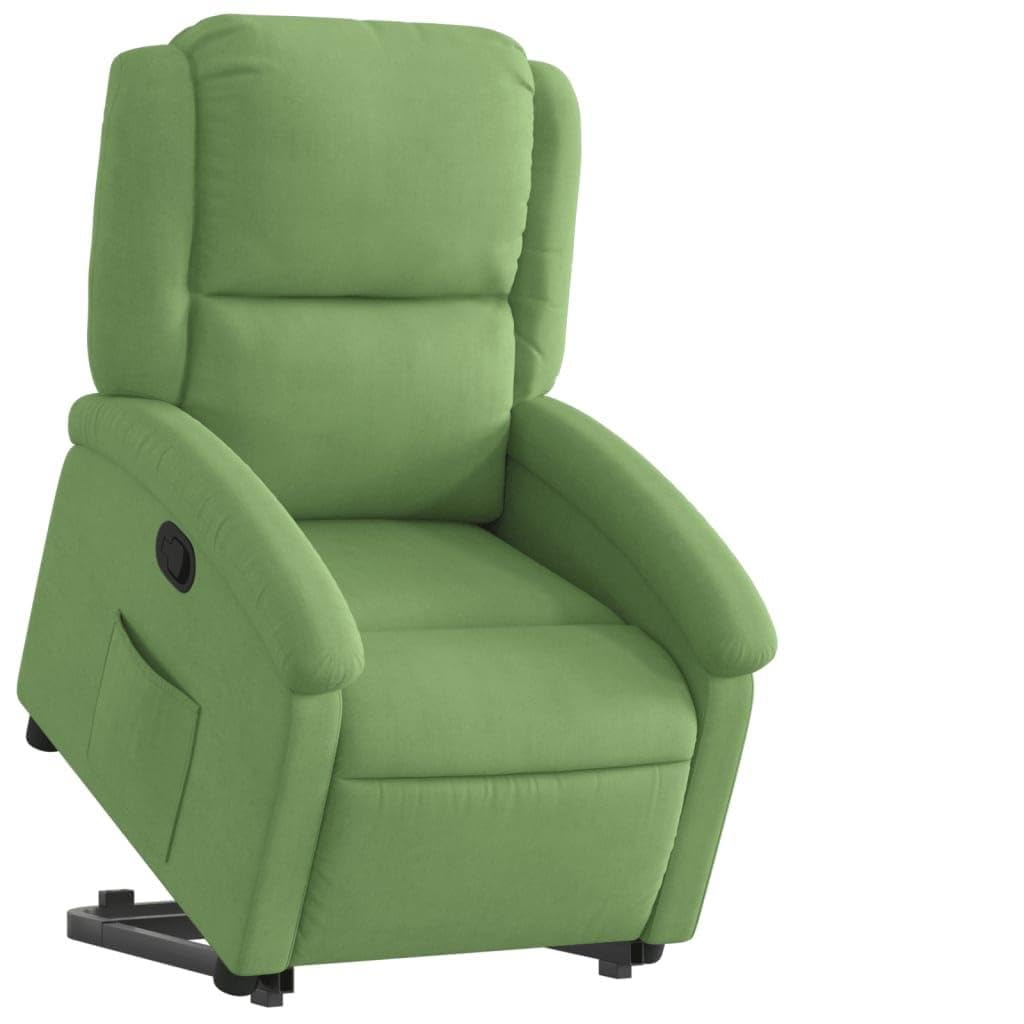 vidaXL Relaxsessel, Sessel mit Aufstehhilfe, Fernsehsessel mit Liegefunktion, Liegesessel Aufstehsessel für Wohnzimmer, Hellgrün Samt