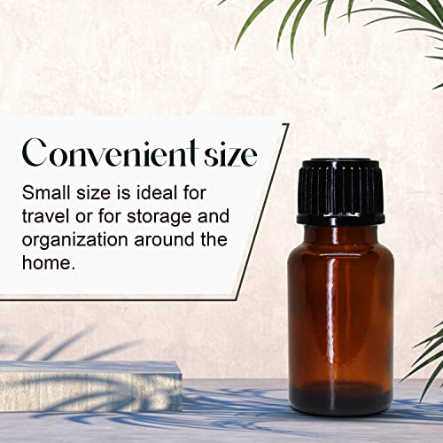 Image of nsb herbals 10 ML Amber Round Empty Glass Bottle + Euro Dropper + Black Cap, Refillable, Leak Proof For Essential Oils, DIY Perfumes (Pack of 24)