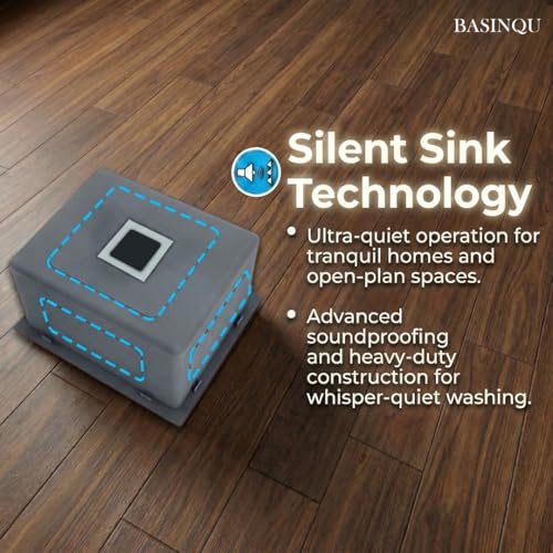 Image of BASINQU Kitchen Sink 24x18x10 Inch Handmade Single Bowl Sink 304 Grade Stainless Steel Sink for Kitchen Basin with Tap Hole Brushed Matte Finish Coupling Fruit Tray Hose Pipe