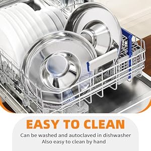 Stainless Steel Puppy Bowls 2 Pack, Pet Slow Feeder Bowls, Water Bowl, Feeding Weaning for Small Medium Large Dogs, Cat, Pets (2 Pack, Large:1.3” x 13.6”)