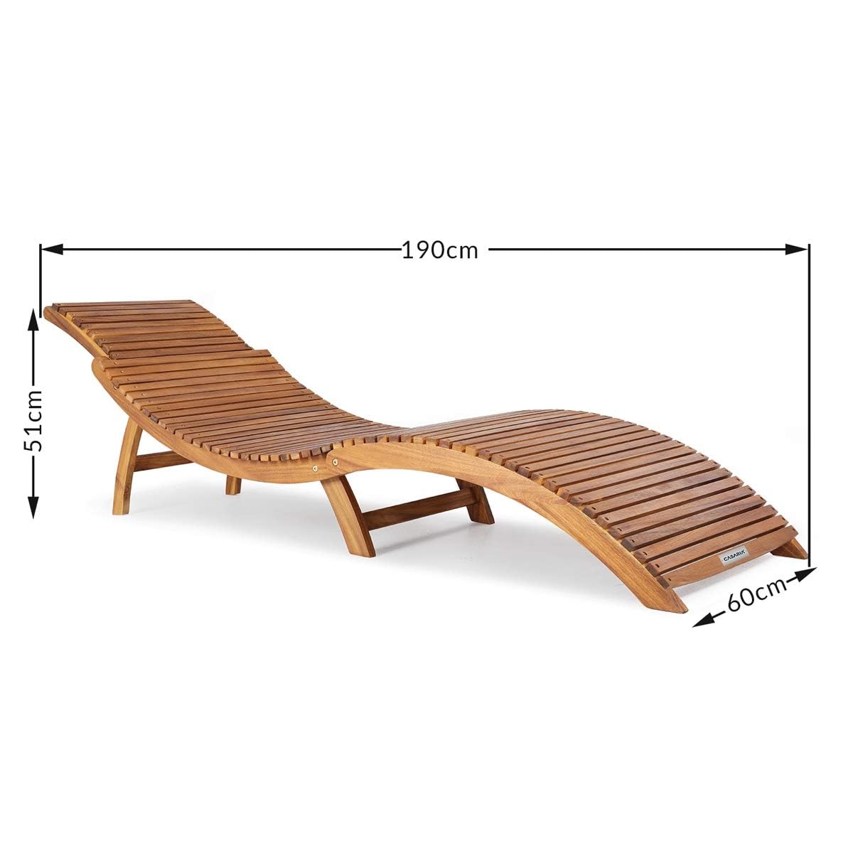 Casaria® 2x Lettino Prendisole in Legno d' Acacia Certificato FSC® Pieghevole Ergonomico Sdraio da Giardino Sauna