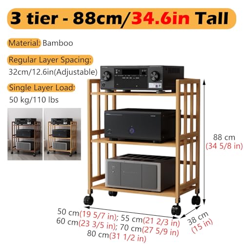 Support de haut-parleur HiFi avec roulettes réglables pour matériel audio robuste pour home cinéma et systèmes de musique