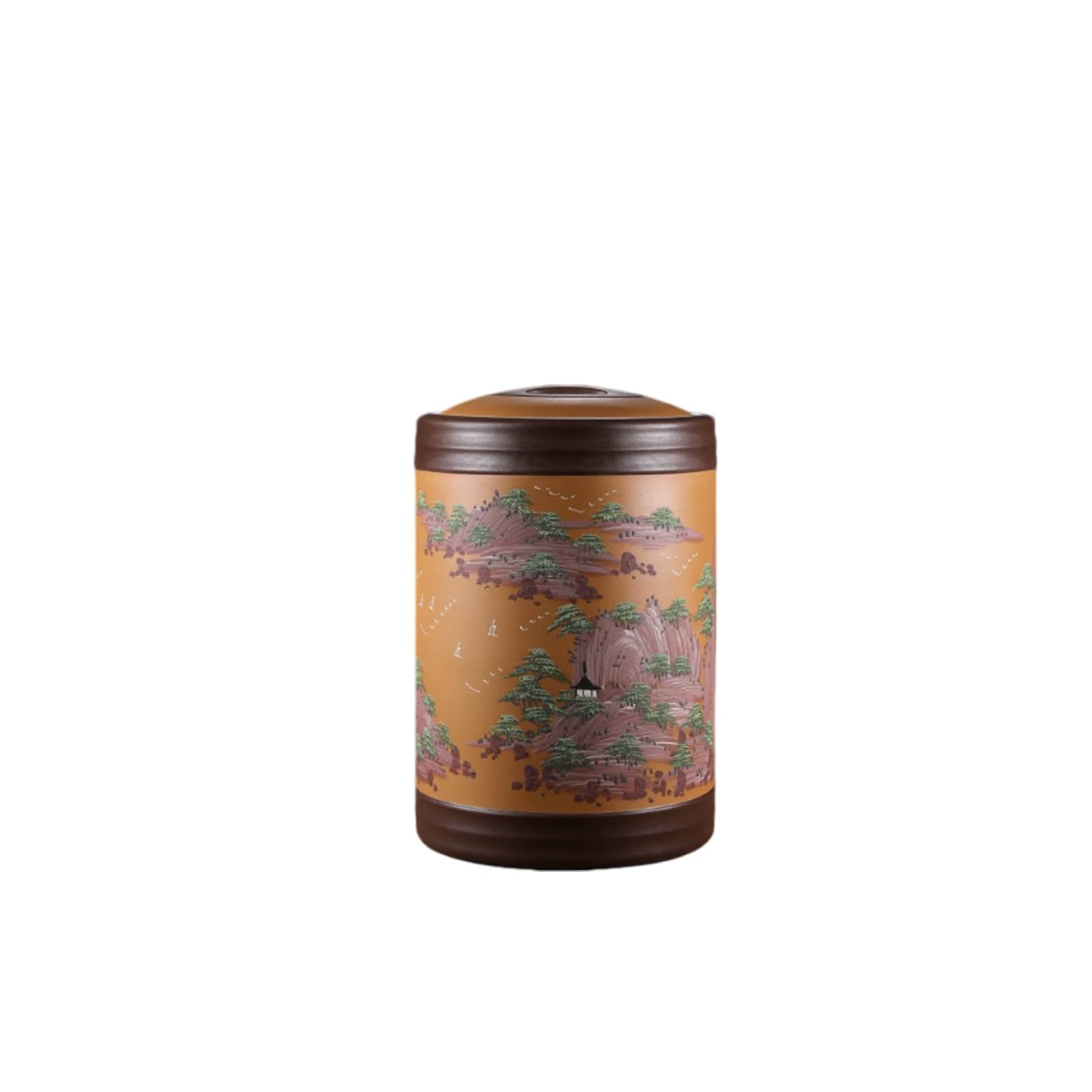 Recipiente cilíndrico de cerámica para arroz con tapa Contenedor arroz de gran capacidad Dispensador hermético para cereales, harina, café, maíz y té.(Yellow,Capacity:10kg)