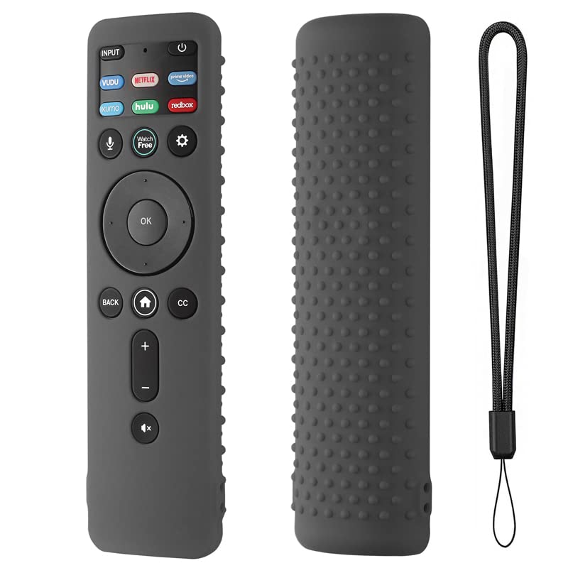Silicone Cover for VIZIO XRT260 Smart TV Remote VIZIO XRT260 Silicone Case Cover Shockproof Anti Slip Silicone Skin Sleeve with Lanyard(Dark Gray)