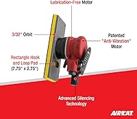 Vista 2 de AIRCAT Herramientas neumáticas 6700-JBS-332: Lijadora Jitterbug, órbita de 3/32 pulgadas, 10,000 RPM