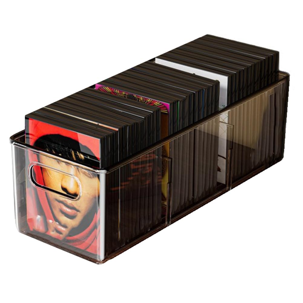 IJSDNVJNDX Desktop Disc Organizer Vinyl Record Album Display Rack CD Storage Box Tape Collection Compartmentalized Storage