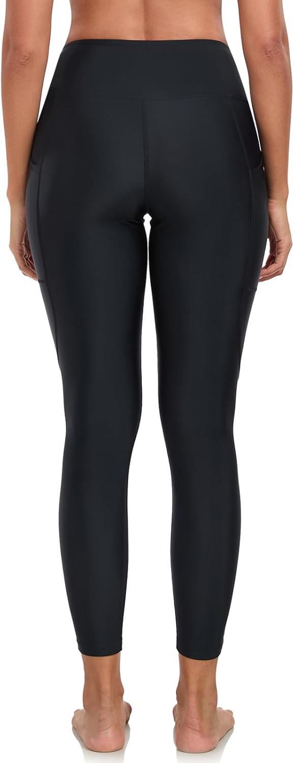 RELLECIGA Women's Swim Pants with Pockets High Waisted Swim Leggings Swim Pants for Women