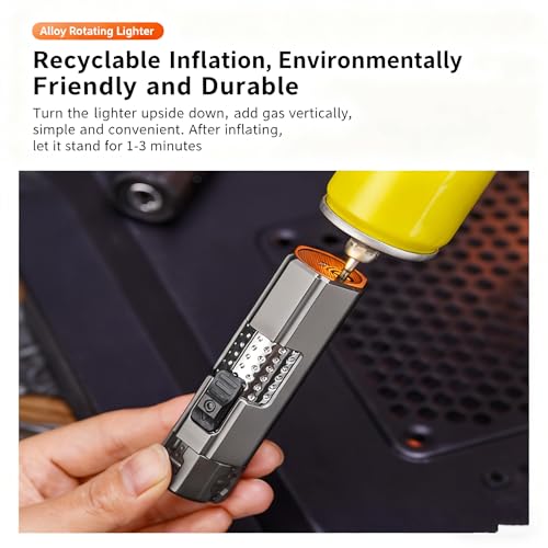 Encendedor a prueba de viento recargable con llama ajustable miniatura 4