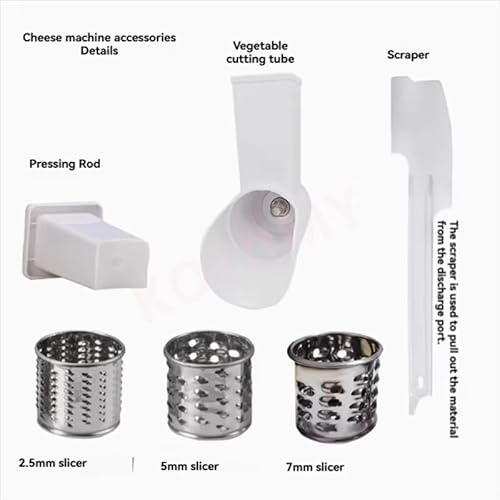Commercial Cheese Grater Machine, 300W Electric Grinder with Handle for Butter, Cheese & Hard Vegetables, 60 kg/h High Efficiency - Image 6
