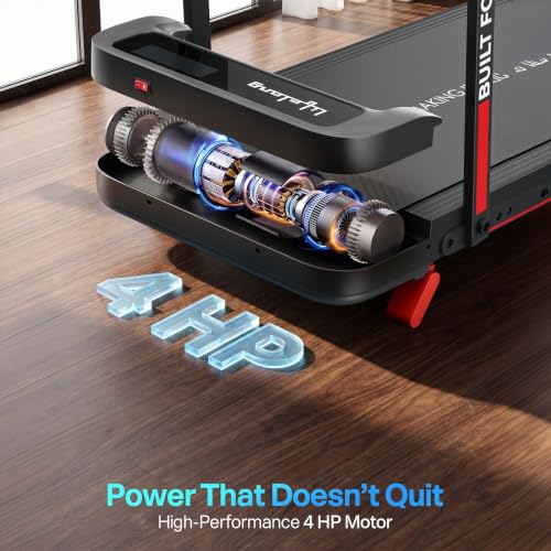 Image of Lifelong 4 HP MotorizedTreadmill for Home|2-Level Manual Incline |Speed 1-10 km /h |LED Display|12 Workout Programs |100 kg Capacity |Gym Equipment for Home Workout| Foldable Handle| iPad & Phone Stand
