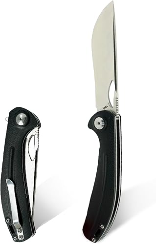 Miniatura 7 de RPG - Cuchillo de bolsillo rápido, cuchillo plegable de hoja de acero D2 con bloqueo de eje de 3.5 pulgadas, cuchillo G10 EDC con mango G10,