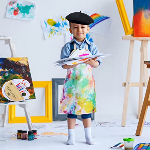 Keymall Kids Artist Costume Accessories Set Painter Dress-Up With Beret Hat Tie Dye Apron For Halloween Career Day Costume (Set A) #TOP4