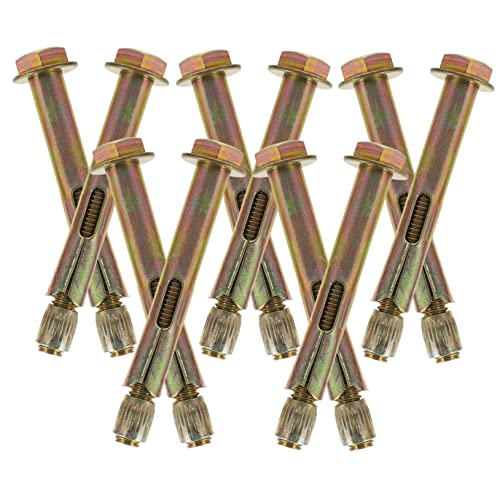 GLEAVI 10pcs Knurled Concrete Drop-in Anchor Set Carbon Steel Expansion Bolts for Easy Installation in Construction Medical and Industrial Applications