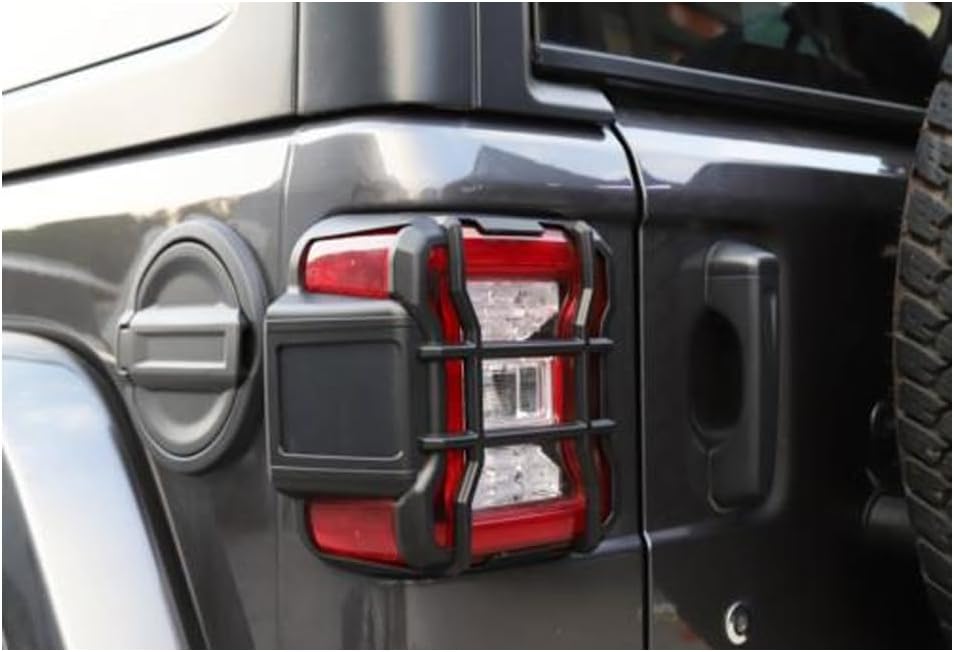 West River Rear Tail Light Lamp Guard Cover Trim Frame Black Brushed Compatible with Jeep Wrangler 2.0L 2018-2019 2021-2022 & 3.0L/6.4L 2021-2022 & 3.6L 2018-2022