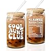Neweleven gifts for aunt from niece nephew cool gifts for new aunt auntie sister auntie birthday gift announcement promoted to aunty 16 oz coffee glass  urban country home decor