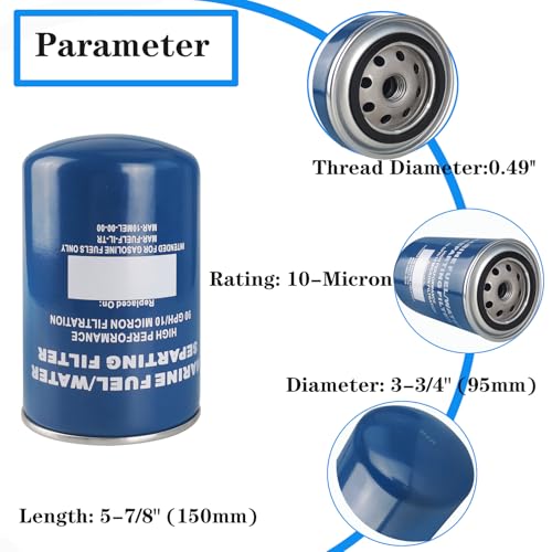 Toolyuan MAR-10MEL-00-00 Water Separator Filter 10 Micron for Yamaha MAR-FUELF-IL-TR Sierra 18-7866 Mallory 9-37807 Outboard Motors - 2 Pack by Toolyuan - Image 7