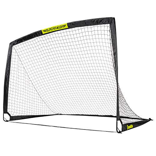 Franklin Sports Blackhawk Backyard Soccer Goal - Portable Kids Soccer Net - Pop Up Folding Indoor + Outdoor Goals - 6'6" x 3'3" - Black by Franklin Sports - Used condition - US$36.31