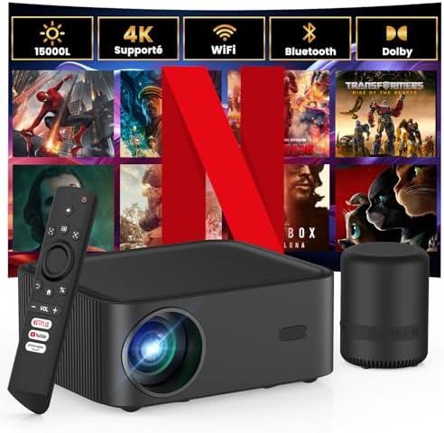 Mini Proyector【Netflix Oficial/Dolby Audio】con Altavoz BT, 15000L...
