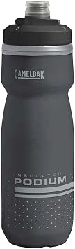 CamelBak Podium Chill Insulated Bike Squeeze Water Bottle, Cold Retention for Cycling, 21oz, Black