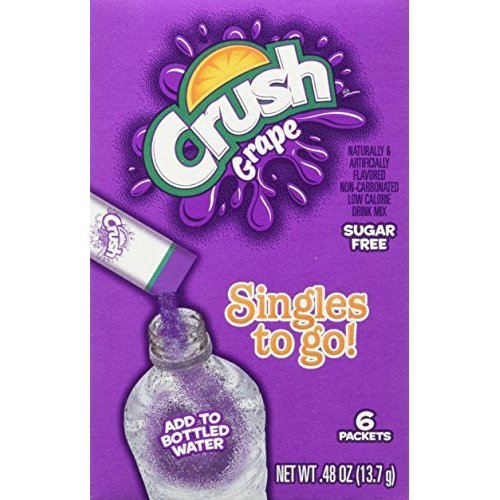 Crush Singles To Go Powder Packets, Water Drink Mix, Grape, Non-Carbonated, Sugar Free