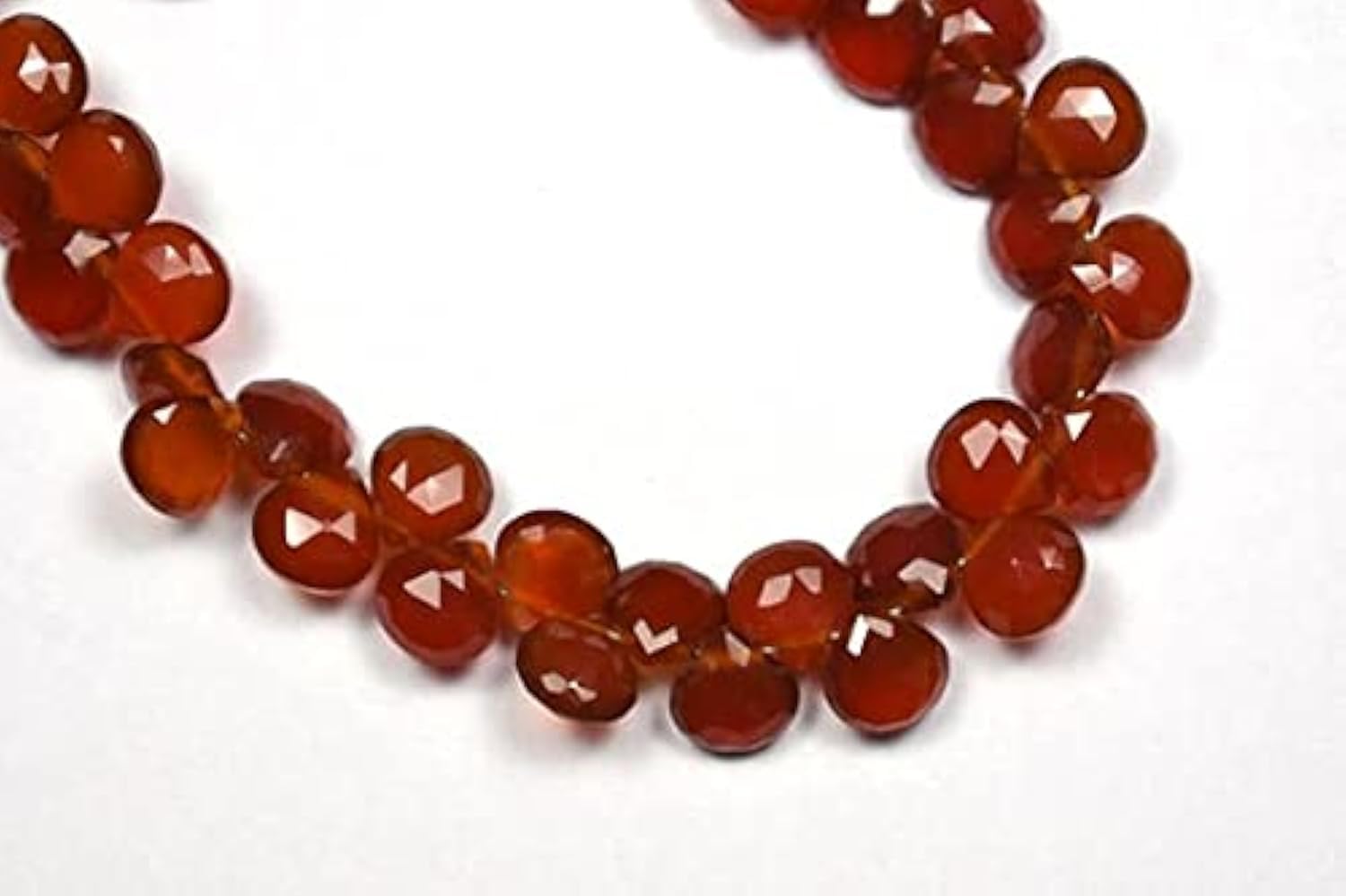 Carnelian Agate briolettes facettées 7mm en forme de cœur pour création