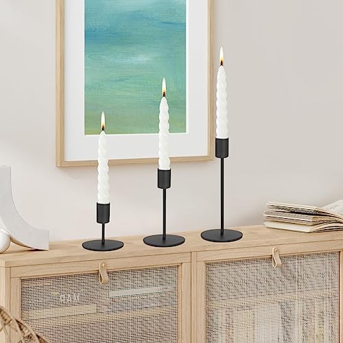 Anndason ACP23046 Set Of 6 Black Candlestick Holders Black Candle Holder Black Taper Candle Holders Candle Holders Decorative Candlestick Holder thumb #2