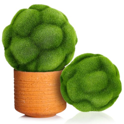Bolas de musgo artificial verde decorativas y eternas para centros de mesa 2