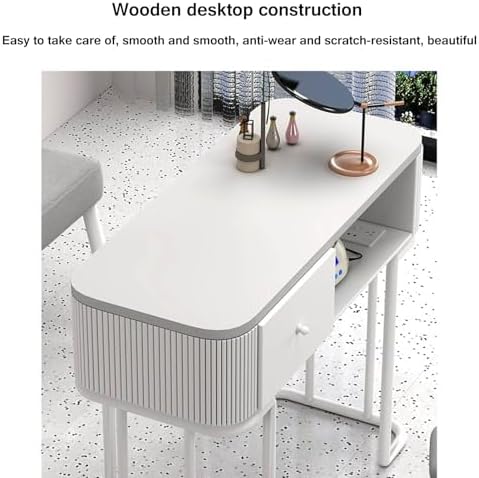 Professional Manicure Table Station - Nail Desk with Storage Drawers for Beauty Salon, Nail Art Equipment, Spa Essentials, and Organizing Supplies,Wooden Desktop,100 * 40 * 78cm