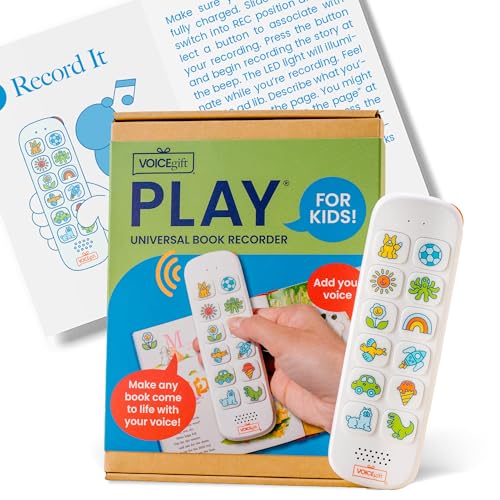 VoiceGift Play Screen-Free Audio Recorder for Kids | Back to School Story Book Player with Fun Matching Stickers Voice Notes Student Aid & Routines for Child Connection Busy Books for Toddlers