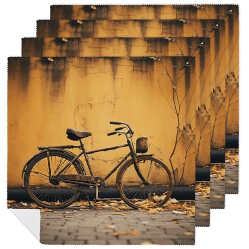 Servilletas de Tela Vintage Bicicleta 18x18 Pulgadas Pack 4 miniatura 1