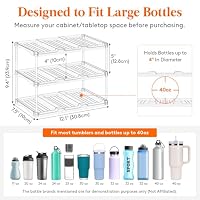 Lifewit Stackable Water Bottle Organizer, Clear Tumbler Holder for Cabinet — image 2