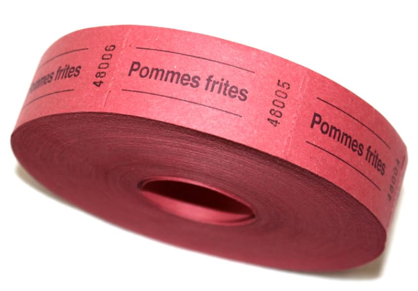 Bonrolle Pommes frites rot Wertmarke Wertbon 1000 Bon / Rolle Pfandmarke Marke