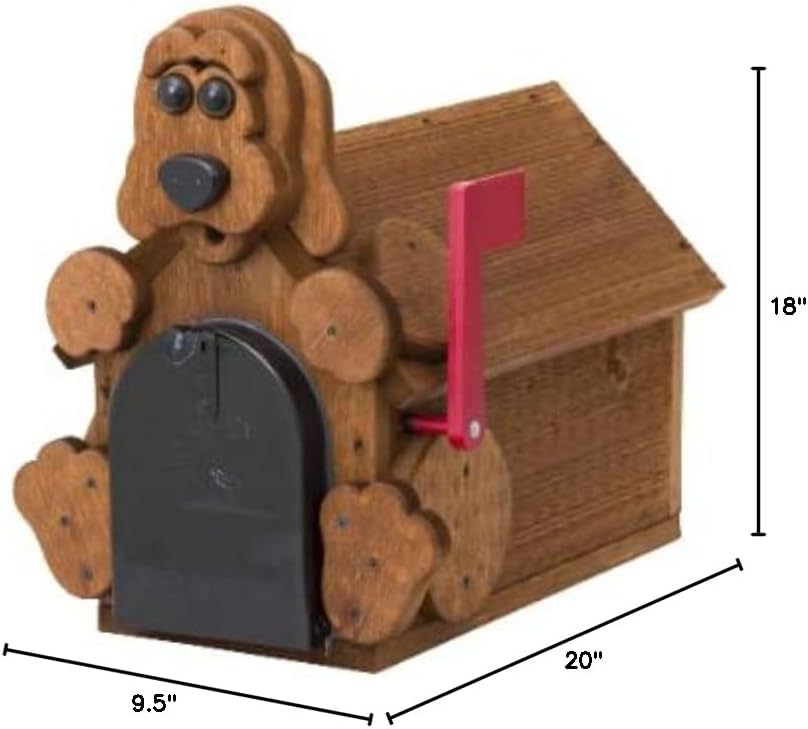 Rustic Mailbox, Wooden Mailbox, Dog Themed Mailbox Fully Assembled Product