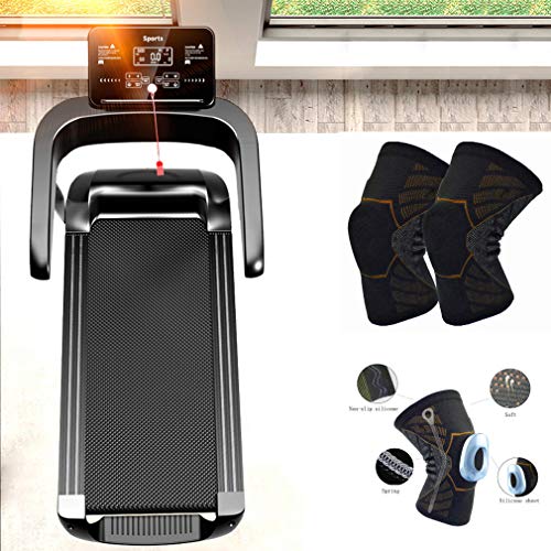 Image of Running Machine Equipment Motorised Foldable Treadmills for Home Gym 265 Lbs Weight Capacity Walking Noise Reduction with Pulley