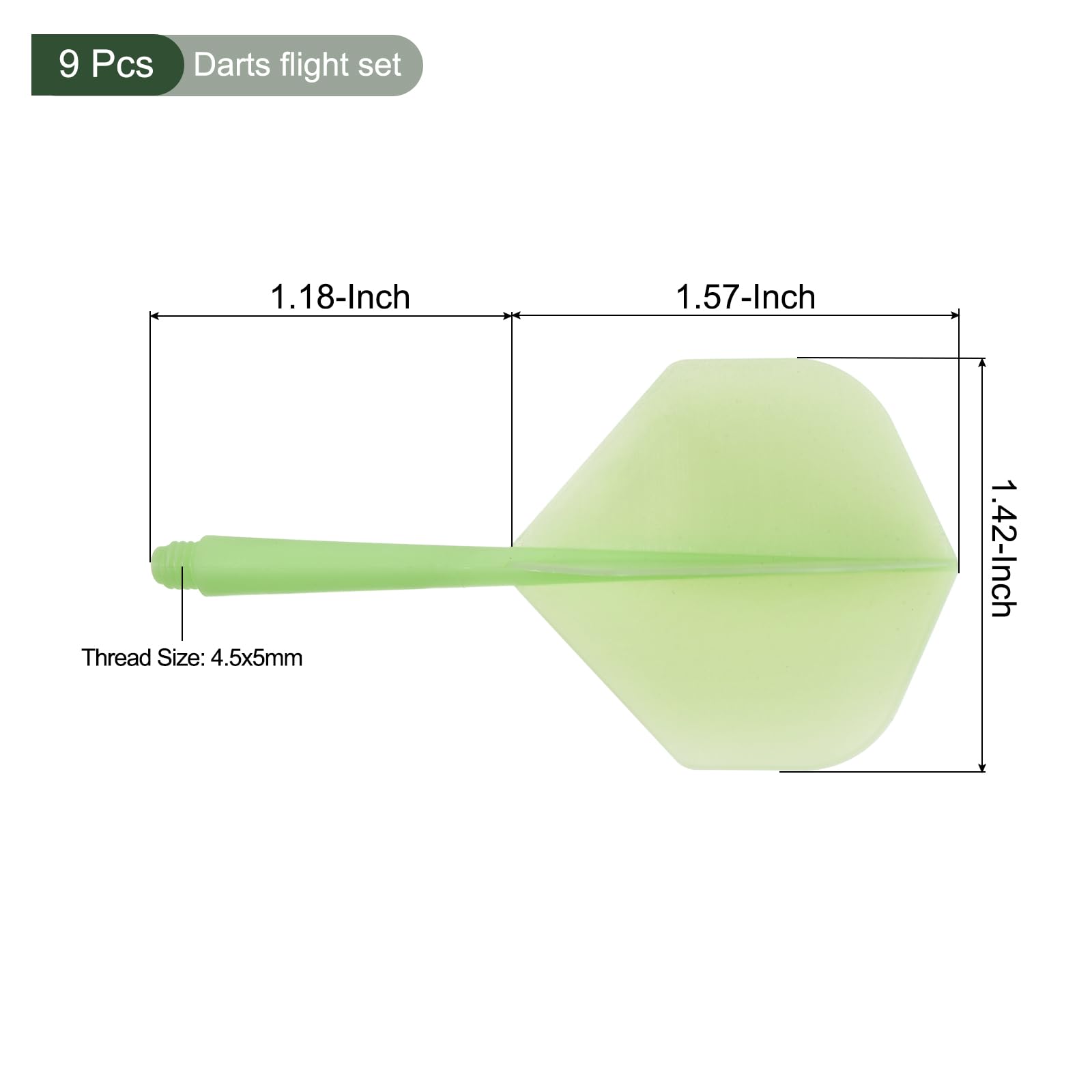 YOKIVE 9 Pcs Integrated Dart Shaft Flights, Indoor Outdoor Lightweight Darts Flights Set, Green - Image 2