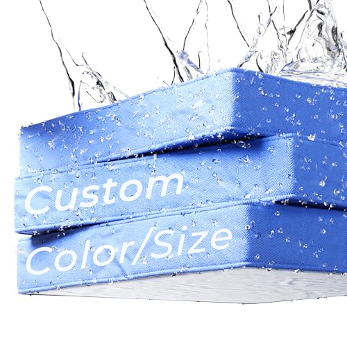 Double win Custom Outdoor Bench Cushion Fully Waterproof & Sun-Proof with Seam Seal Technology. Choose Your Size Heavy-Duty Fabric High-Resilience Foam for Patio Deck Window Seat.