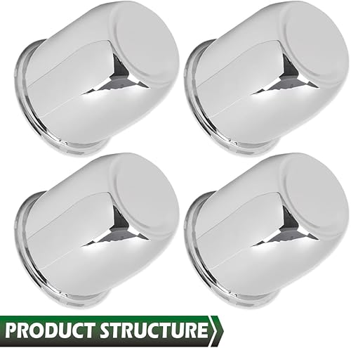 Vista 33 de GRAND ORANGE 4 tapas centrales de rueda cromadas para llantas de remolque de 3 1/4 pulgadas, 3.25 pulgadas, orificio central, rayado ligero Ajuste