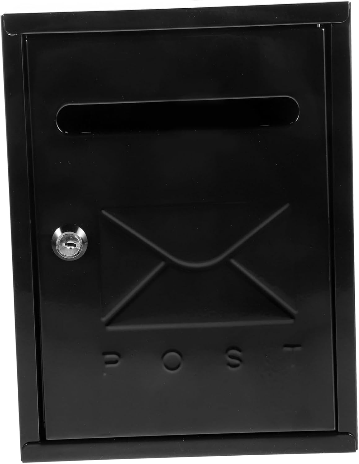 Wall-Mount Mailbox Vintage Outdoor Post Box Lock European Style Design and Weatherproof for Home and Garden Use Black