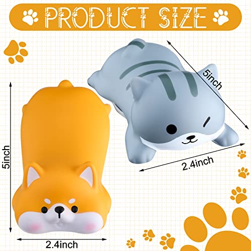 Kanayu 2 Pcs Mouse Wrist Rest Cute Wrist Rest Pad Kawaii Animals Pet Pillow Shape Wrist Arm Rest Support Foam Wrist Non Slip Desk Accessories For Women Office Supplies Cushion Computer (Shiba Inu Cat) #TOP1