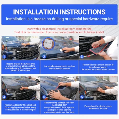 Protector de capó Xipoo de TPE para GMC Sierra 1500 2019-2025 6
