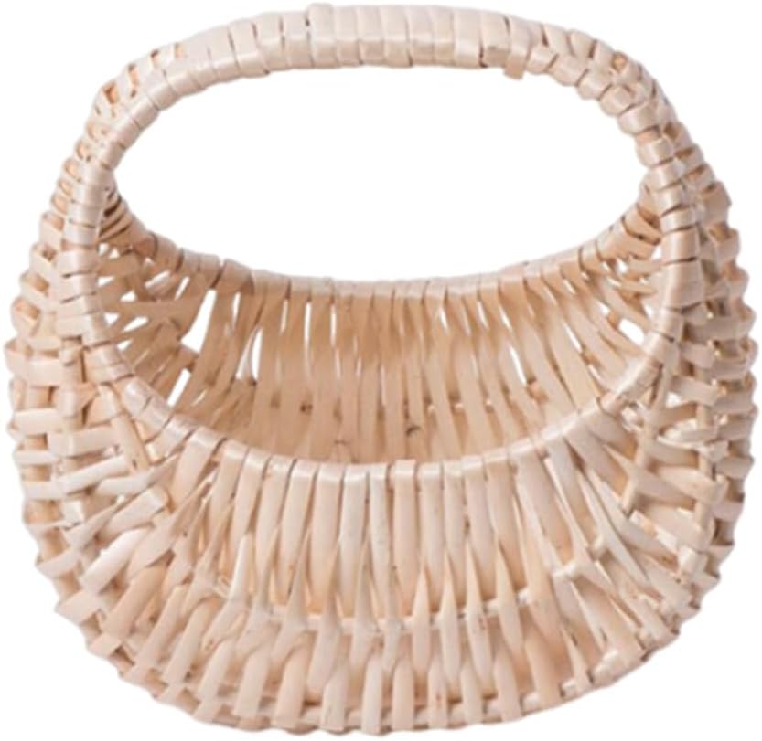 SUPVOX Woven Flower Basket Handle Rustic Storage Basket for Floral Arrangements Crafts and Home Decor for Weddings Birthdays and Parties