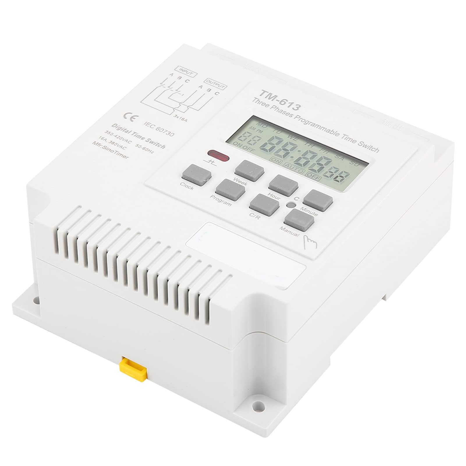 Relé de Tiempo Temporizador Programable Trifásico 380V Interruptor de Pared con Pantalla Digital y Batería Recargable Incorporada