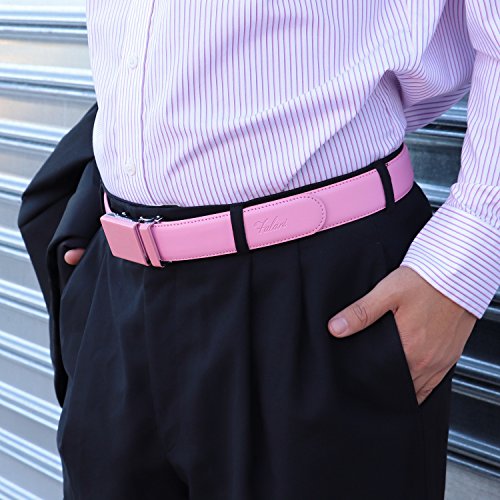 Image of Falari Men Unisex Genuine Leather Ratchet Dress and Casual Belt, Automatic Sliding Buckle, Trim to Fit