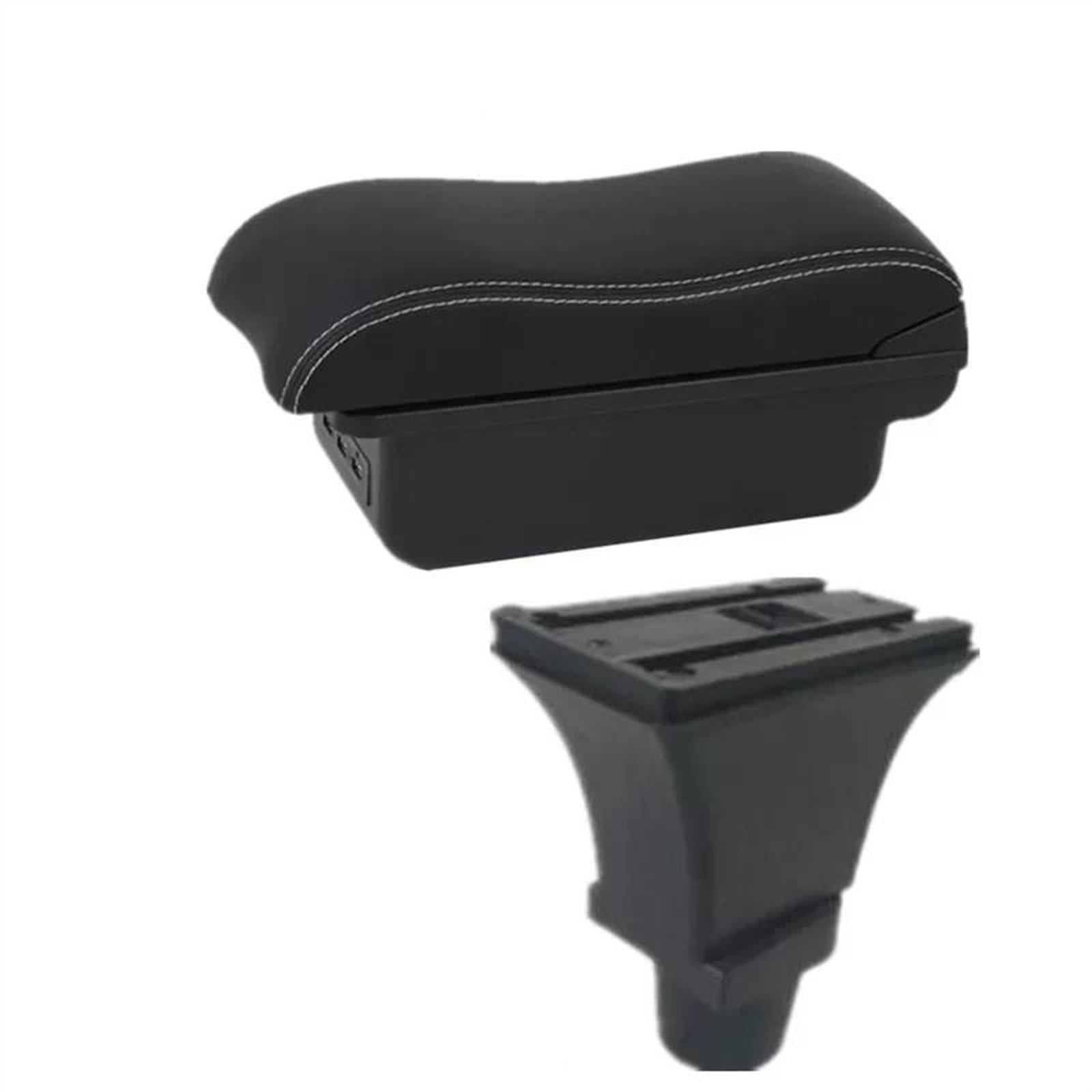 NOHEEU Car Armrest Box Accessories Dedicated Interior Retrofit Center Storage For Fiat 500 For CRONOS(B2 white line 3USB)