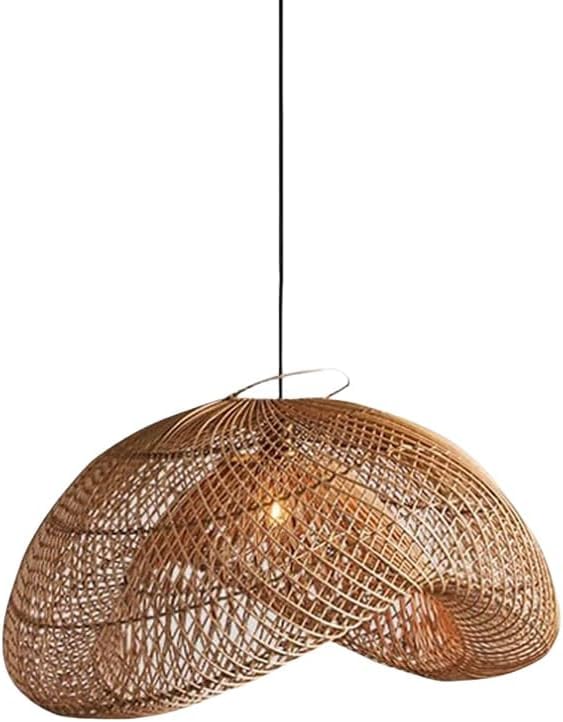 Lustre Japonais en rotin tressé main pour hôtel et restaurant