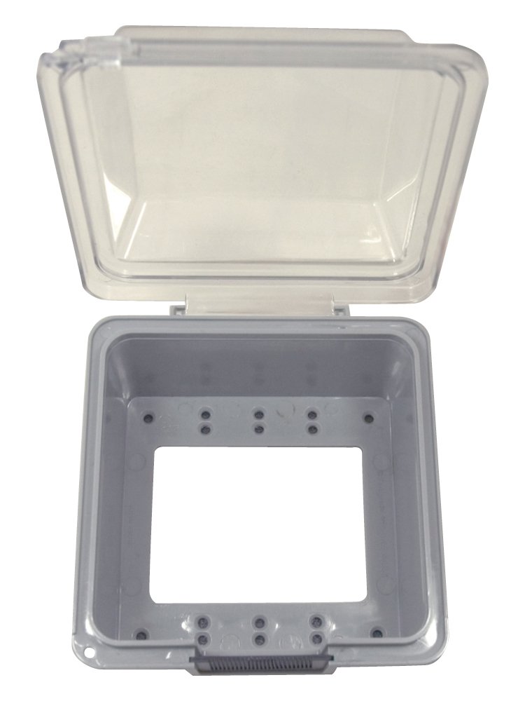 Housse double prise Topaz Electric WCIU2 en plastique gris pour protection electrique