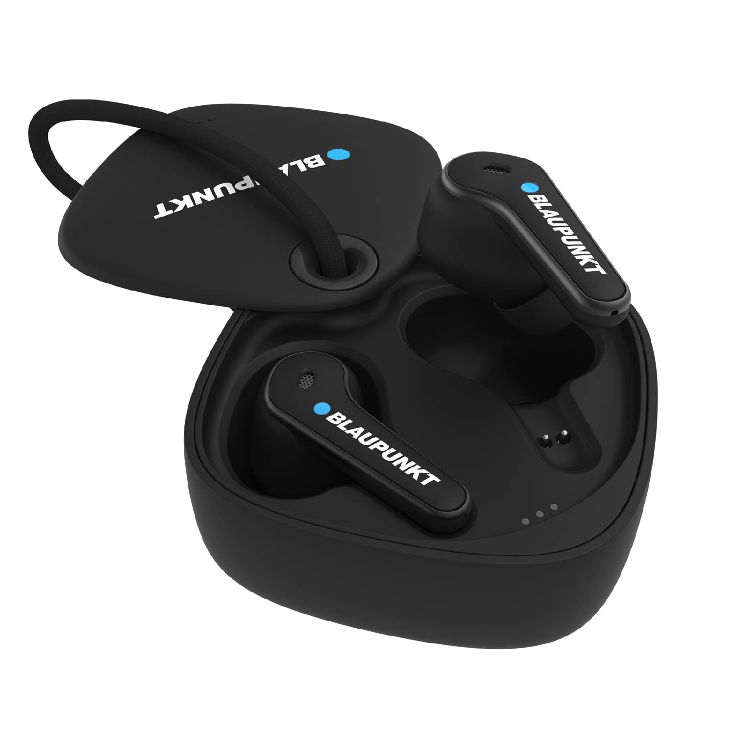 Blaupunkt BTW07 ANC Moksha-30Db Bluetooth Truly Wireless In Ear Earbuds with Mic, Flip Top Rotatory Design, 40H Playtime, TurboVolt Fast Charging, Crispr Enc Tech, GameOn with 80Ms Low Latency (Black)