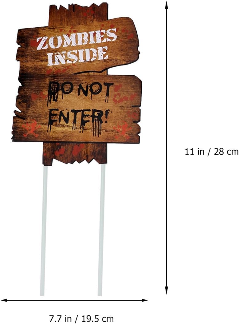Operitacx Halloween Lawn Signs 3pcs with Stakes, Outdoor Halloween Yard Signs for Party Supplies, Street Advertising Board Decorations for Garden and Lawn