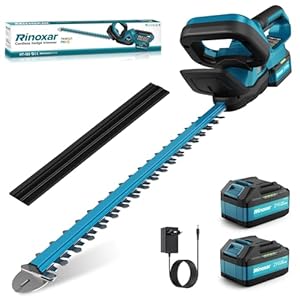 Heckenschere, Profi Akku-Heckenschere mit 2X 21V/4000mAh Akkus und Ladegerät, Heckenschere Elektrisch mit Hecken & Strauchschere mit 52cm Schnittlänge, Bürstenlosem Motor, Schnittdurchmesser 15 mm